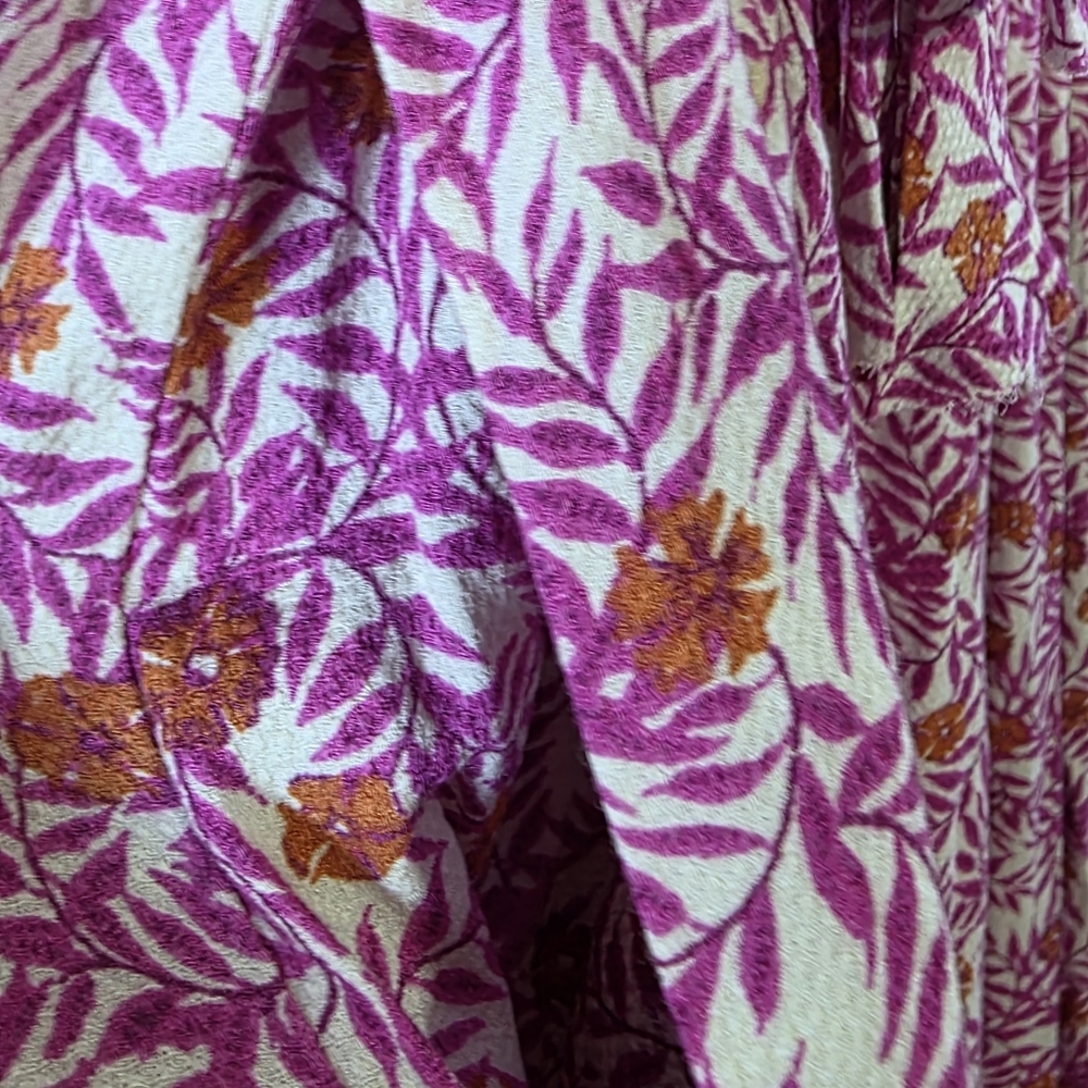 Anthropologie Pink Floral Boho Smocked Jogger Pants Flowy Sz Small - Picture 3 of 9